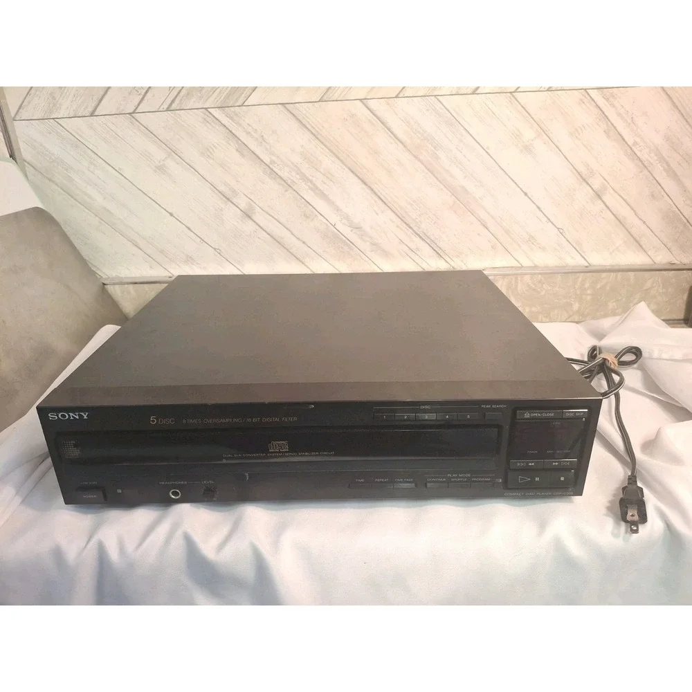 Sony CDP-C505 5-Disc Carousel CD Player Black Vintage 1990 Hi-Fi Audio NO REMOTE